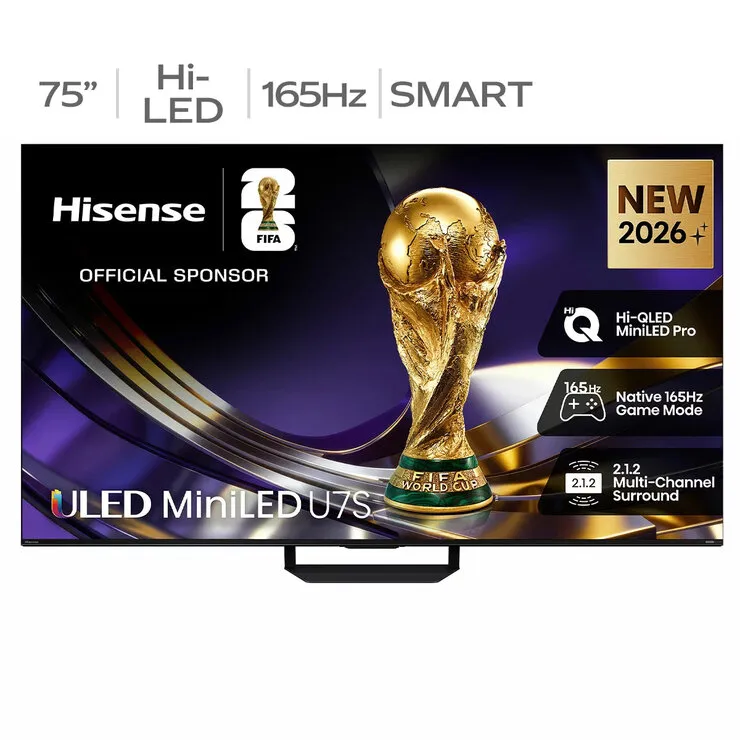 Hisense 75 inch U7SAU ULED Mini LED 4K Smart TV 75U7SAU