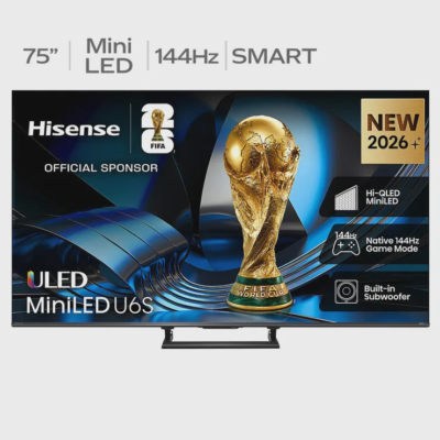 Hisense 75 Inch U6S ULED Hi-QLED Mini LED 4K Smart TV 75U6SAU