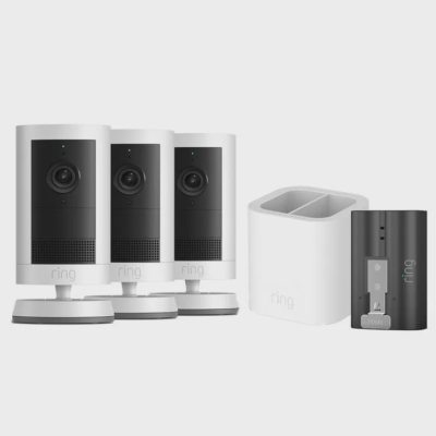 Ring Outdoor Camera Plus 2K 3 Pack Battery Charging Station White B0FH49ZQHJ