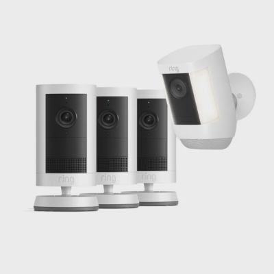 Ring Outdoor Camera Plus 2K 3 Pack + Spotlight Cam Pro 2K Battery White B0FH4GFDQP