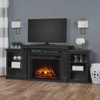 Real Flame® Tracey Grand 84-in. Black Media Console Fireplace