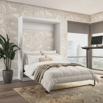 Bestar Boutique Double Wall Bed, grey