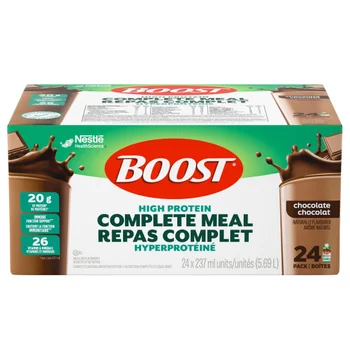 BOOST MEGA Meal Replacement, Chocolate, 24 x 237 mL