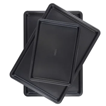 stick baking sheets Baker’s Secret 3-piece non-stick baking sheets 2 half sheets + 1 quarter sheet, 45.4 cm × 30.2 cm (17.9 in × 11.9 in) 35
