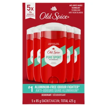 Old Spice High Endurance Deodorant, Aluminum Free, 5 x 85 g