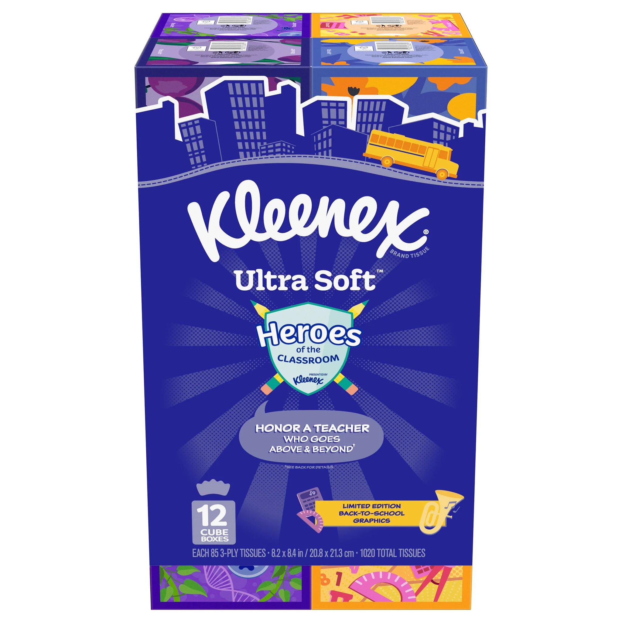 Kleenex Ultra Soft Facial Tissue, 3-Ply, 85-count, 12-pack