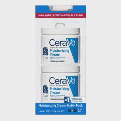 CeraVe Moisturizing Cream Interchangeable Multi-Pack, 16 oz Jar with Pump + 16 oz Jar