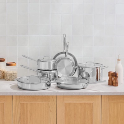 T-Fal Tri-Ply Stainless Steel 12-Piece Cookware Set