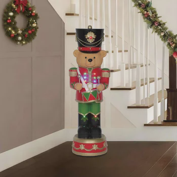 4' Nutcracker Bear with LED Lights