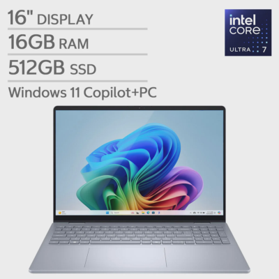 Dell Plus 16" Touchscreen Laptop - Intel Core Ultra 7 256V Processor - FHD (1920 x 1080) - 16GB RAM - 512GB SSD - Windows 11 Home - Ice Blue.