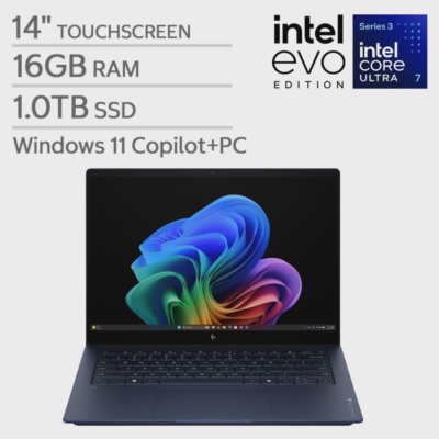 HP OmniBook X 14" Touchscreen Laptop - Intel Core Ultra 7 355 - Copilot+ PC - 3K (2880 x 1800) OLED - 16GB RAM - 1TB SSD - Windows 11 Home.