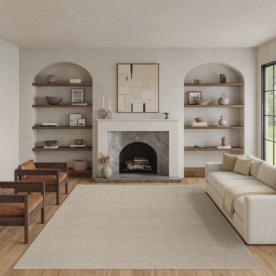 Nourison Pure Home Area Rug, Linen, 9’ x 12’