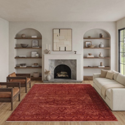 Nourison Pure Home Area Rug, Garnet, 9’ x 12’