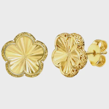 14kt Yellow Gold Flower Stud Earrings