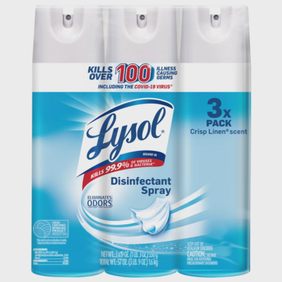 Lysol Disinfectant Spray, Crisp Linen, 19 oz, 3-count