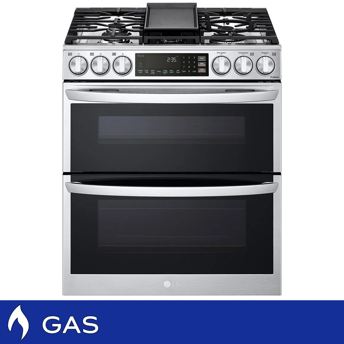 LG 6.9 cu. ft. Smart GAS Double Oven Range with Built-In Air Fry