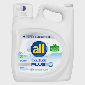 All Free & Clear Plus Liquid Laundry Detergent — 200 fl oz, 160 loads